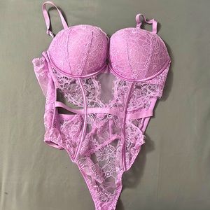 Victoria’s Secret purple lavender lace push up bodysuit
